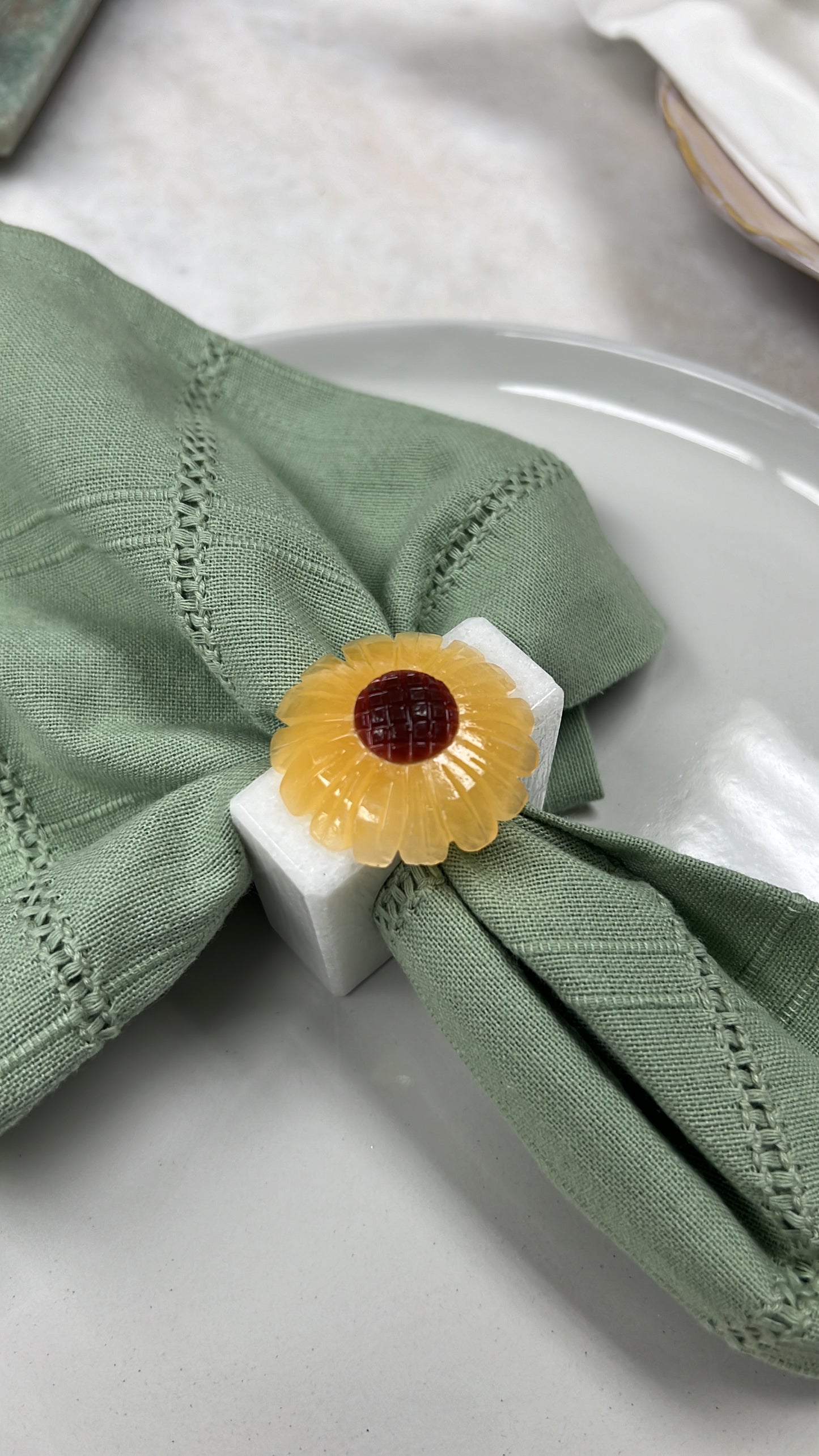 Handcrafted Natural Stone Napkin Rings (sets of 4 and 6)