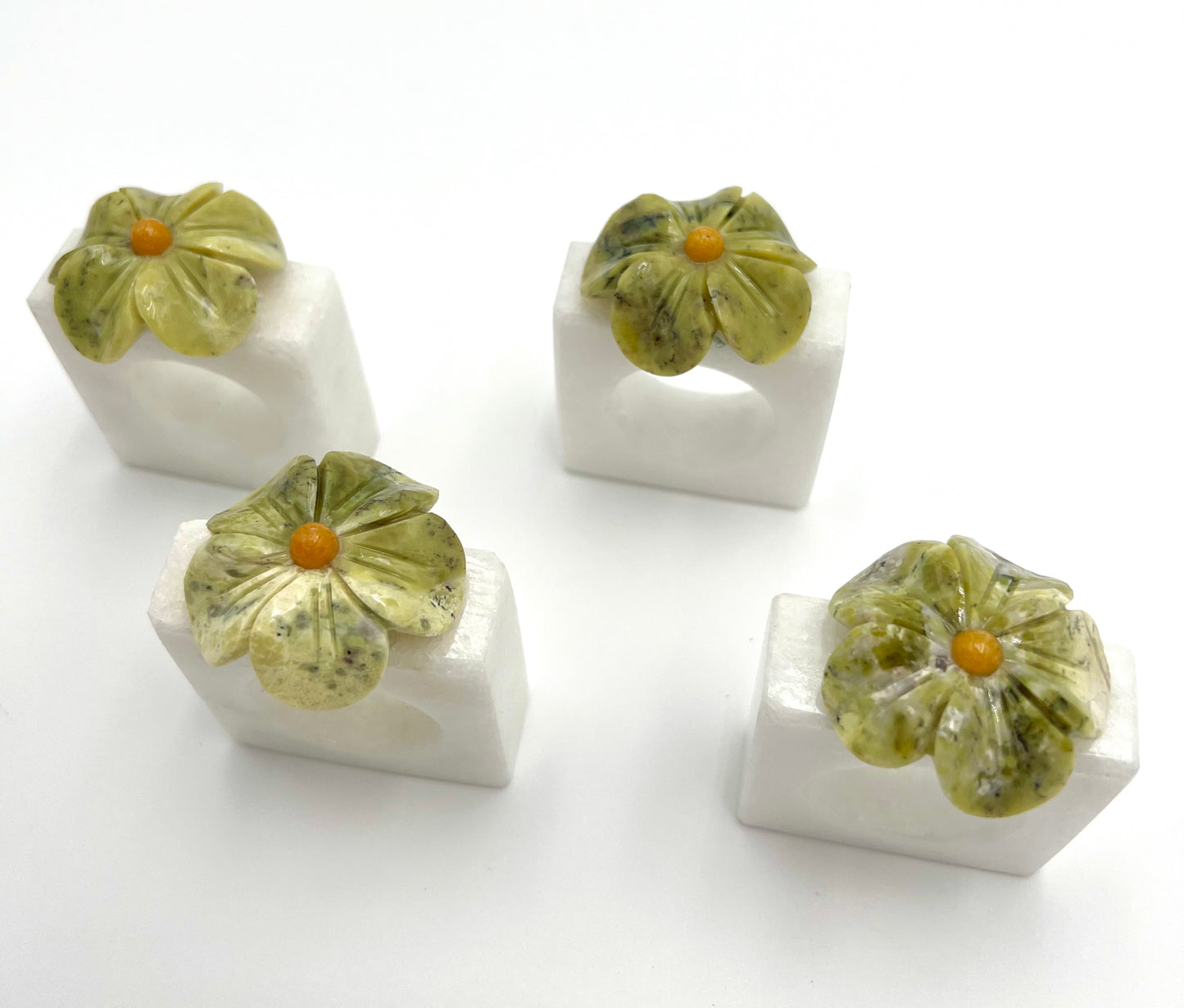 Handcrafted Natural Stone Napkin Rings (sets of 4)