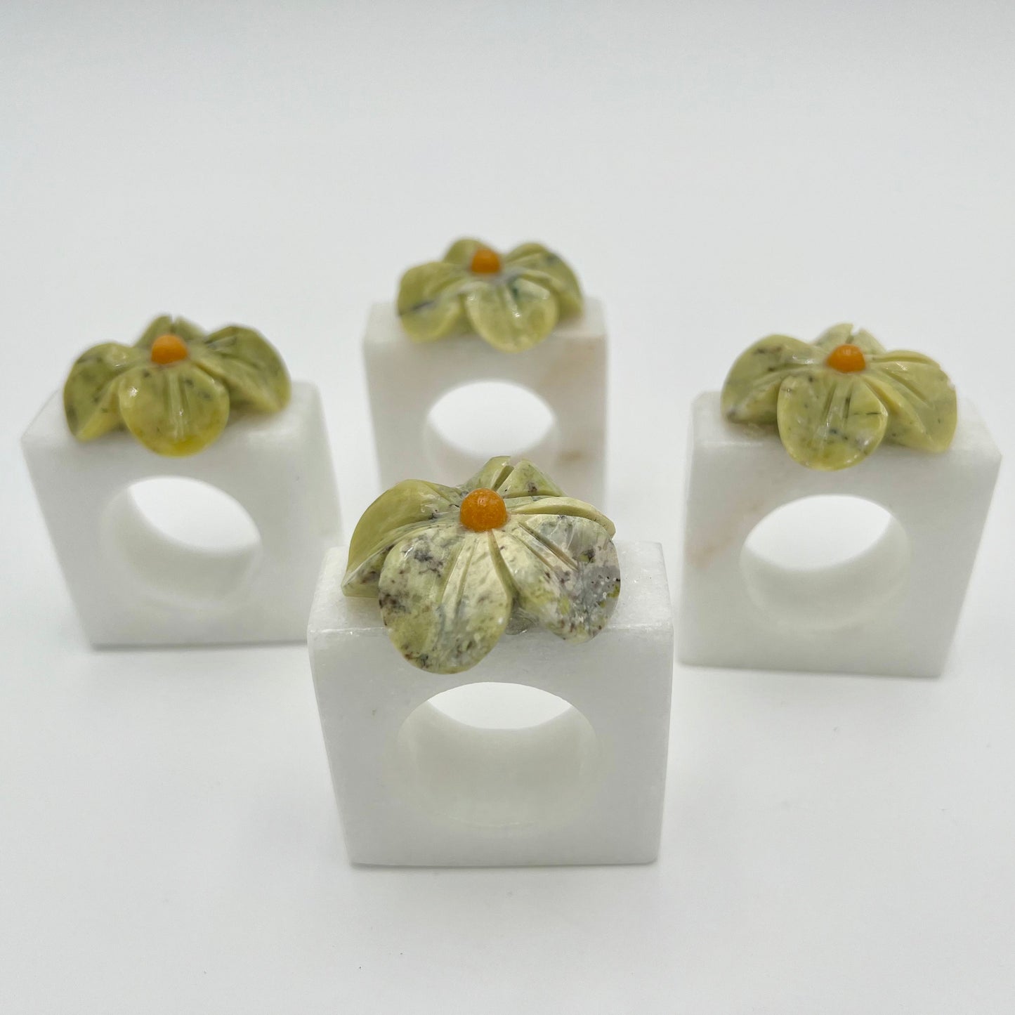 Handcrafted Natural Stone Napkin Rings (sets of 4)