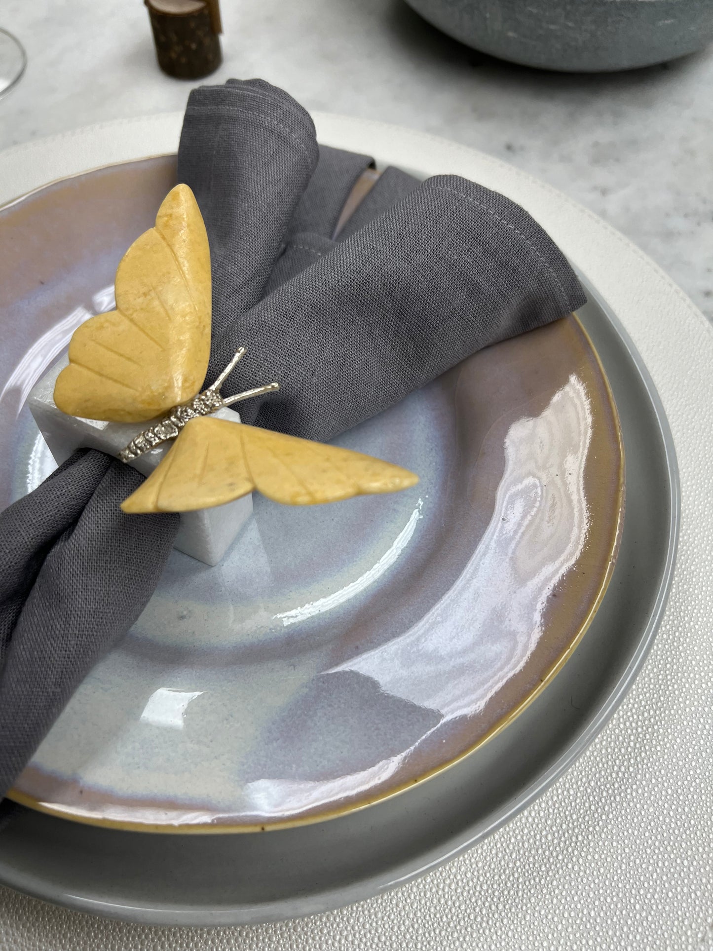 Handcrafted Natural Stone Napkin Rings (sets of 4 and 6)