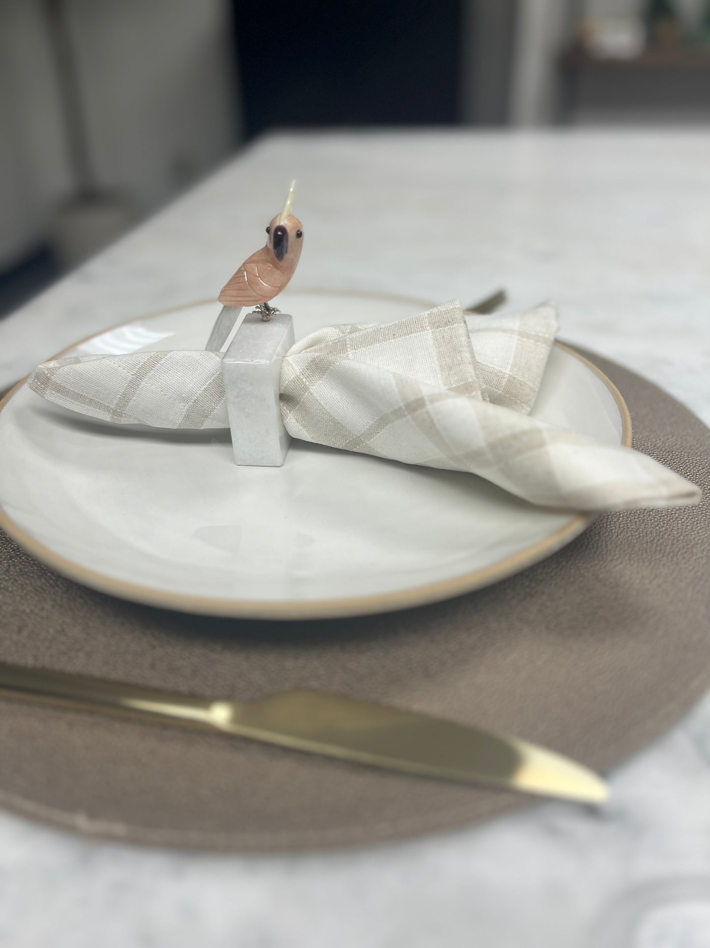 Handcrafted Natural Stone Napkin Rings (sets of 4 and 6)