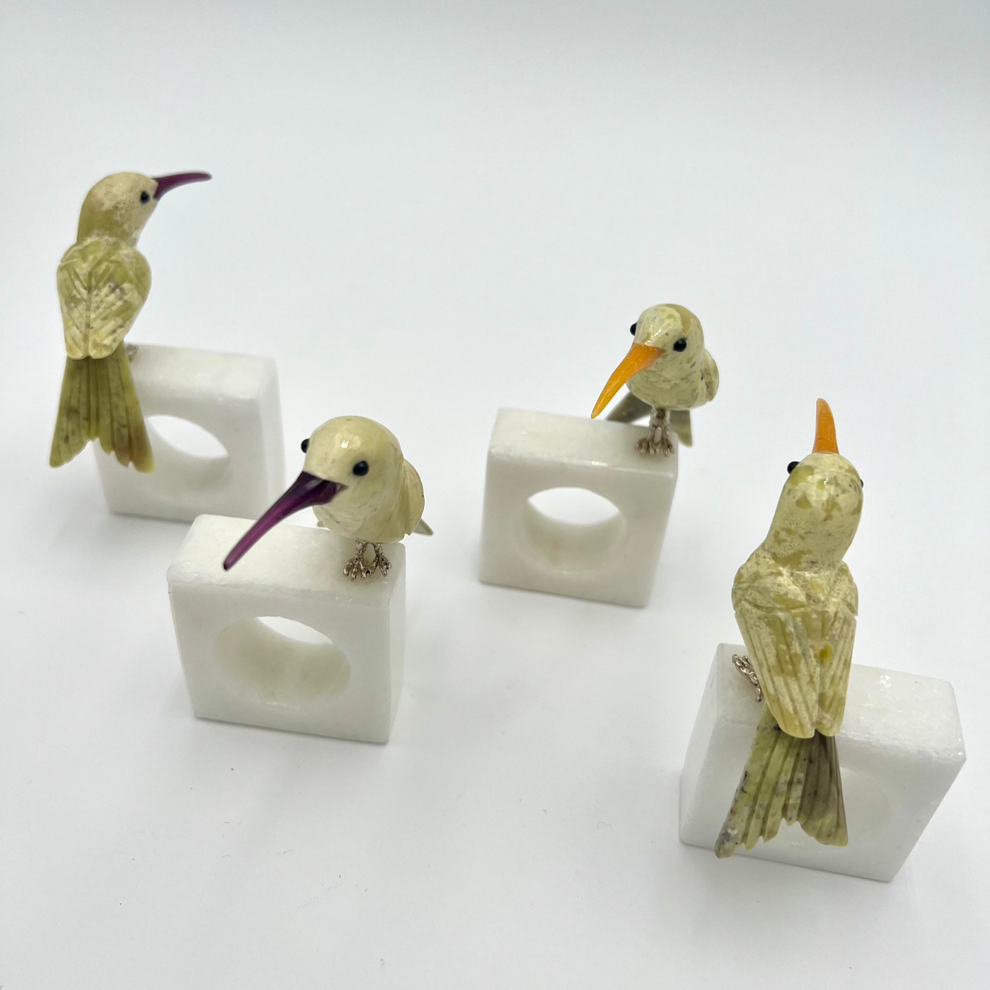 Handcrafted Natural Stone Napkin Rings (sets of 4)