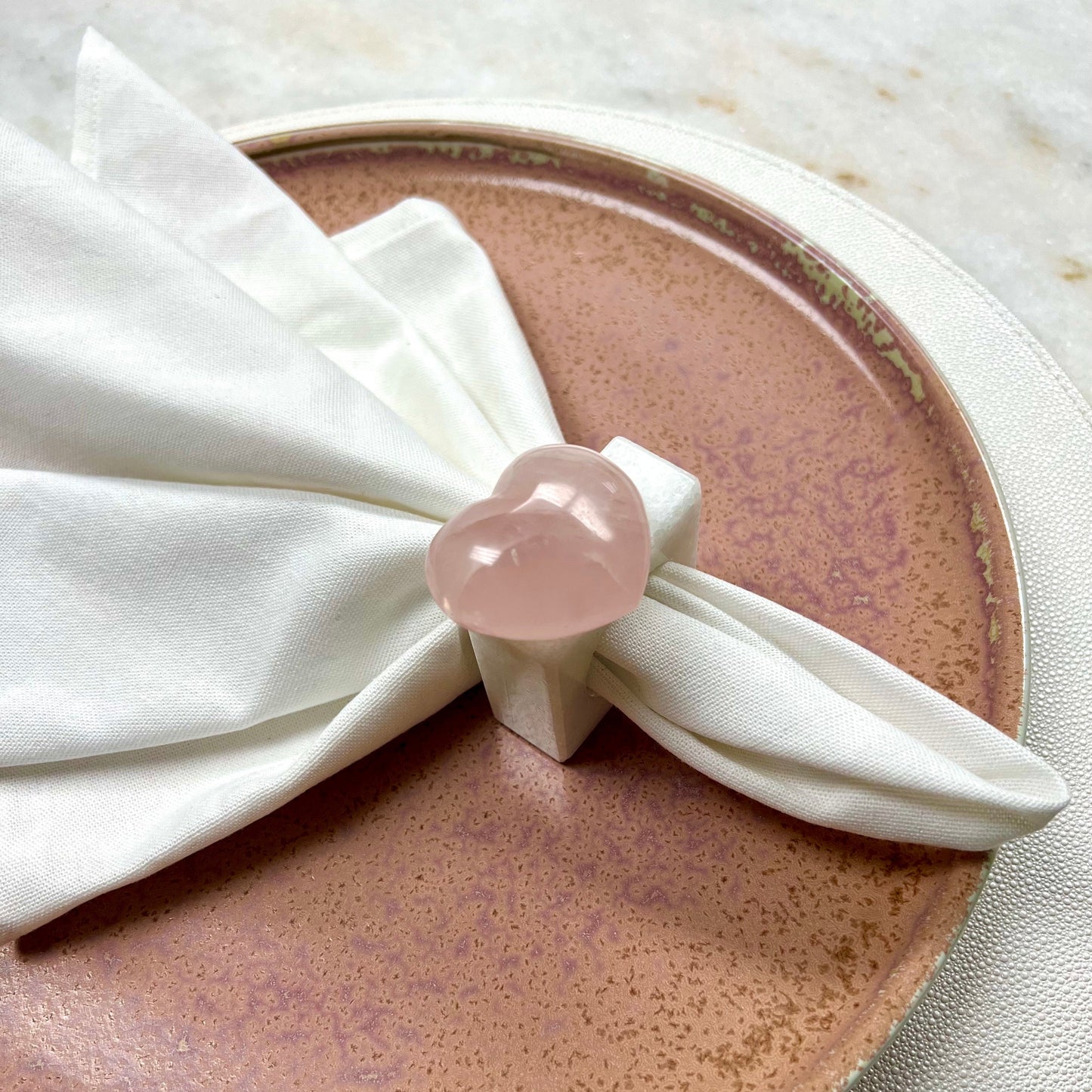 Handcrafted Natural Stone Napkin Rings (sets of 4)