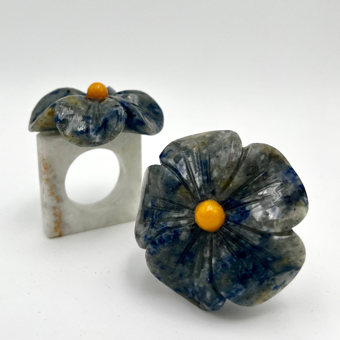 Handcrafted Natural Stone Napkin Rings (sets of 4)