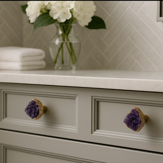 Natural Stone Knobs: Amethyst or Marble